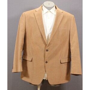 Chaps Corduroy 2 Button Blazer Men's Jacket Sport Coat Beige Tan Cotton 48L